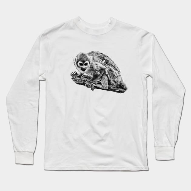 Squirrel monkey Long Sleeve T-Shirt by Guardi